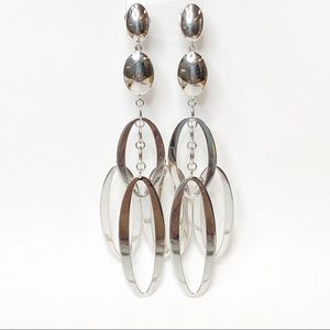 Elle | Sterling Silver Long Oval Earrings
